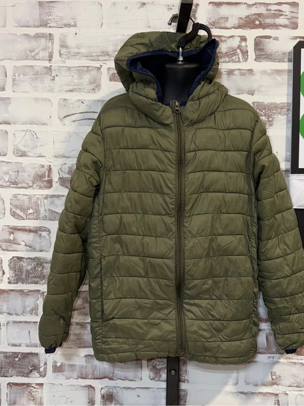 GAP Olive Green Puffer Jacket with Hood small 5/6